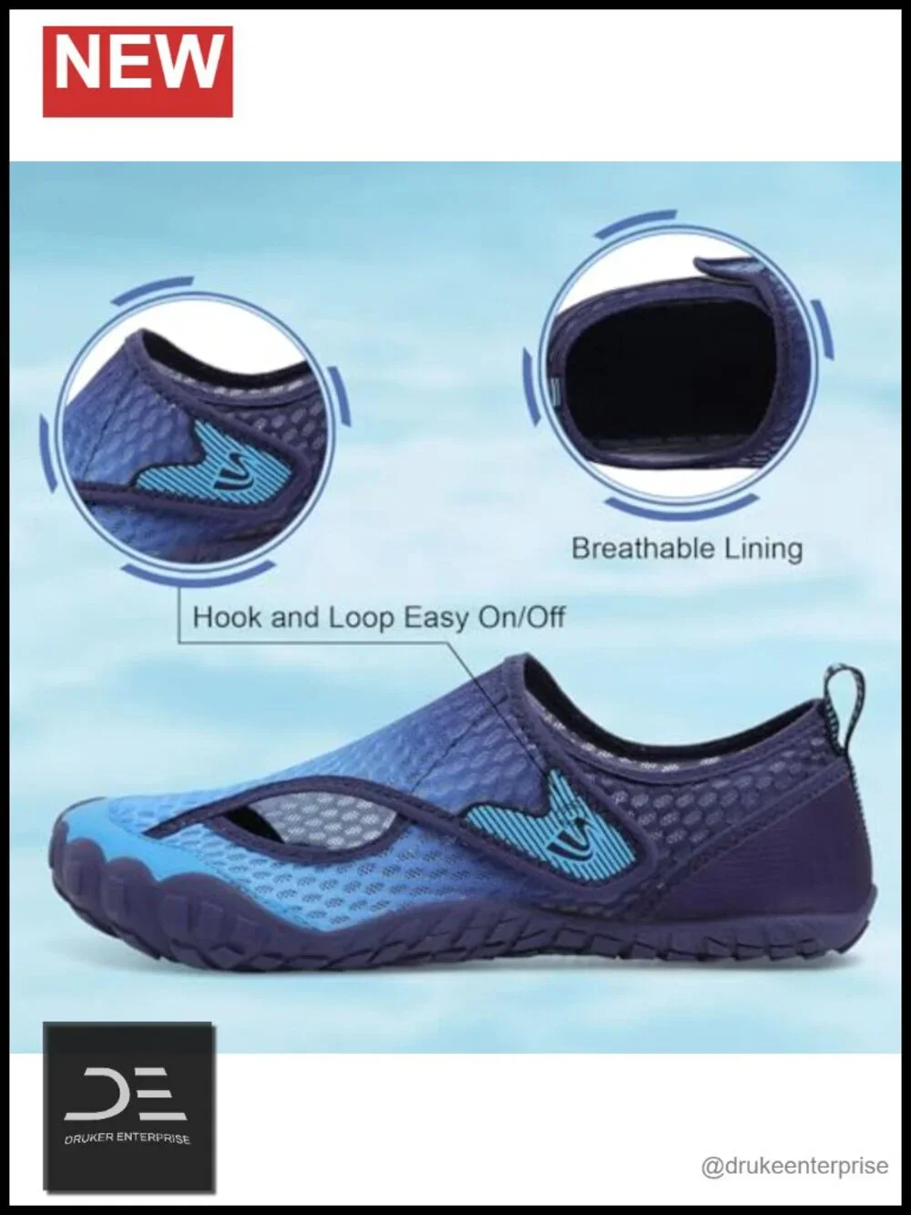 Quick Dry Water Shoes for Beach Pool Hiking with Anti-Slip Sole